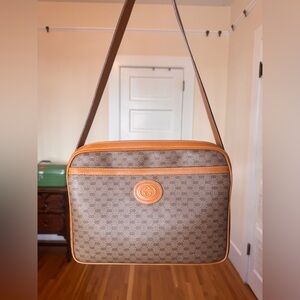 80s Vintage Gucci African Mignon Brown Micro GG Crossbody Bag